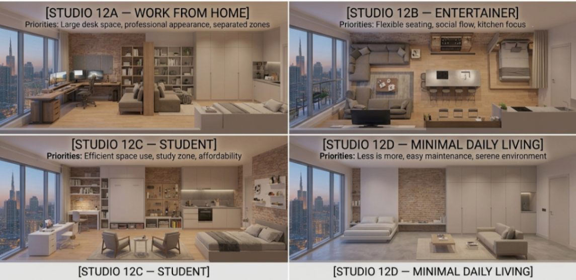 studio apartment layout ideas for different lifestyles