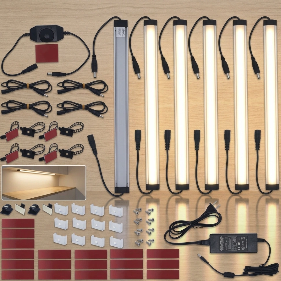 Litever Slim LED Under-Cabinet Lighting Bar for Studio Apartment Kitchenettes